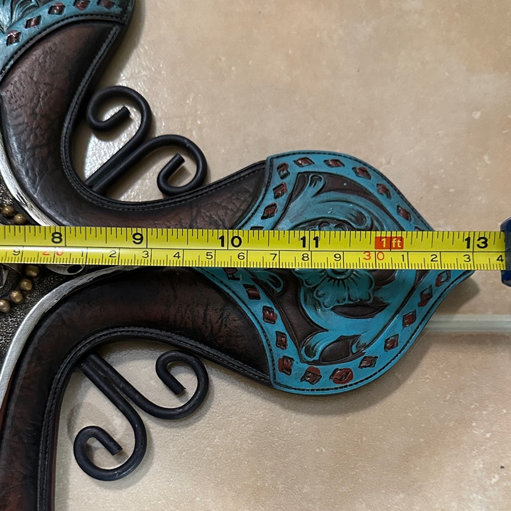 NWT Artistic Brown and Blue Wall Cross Decor - Picture 7 of 9